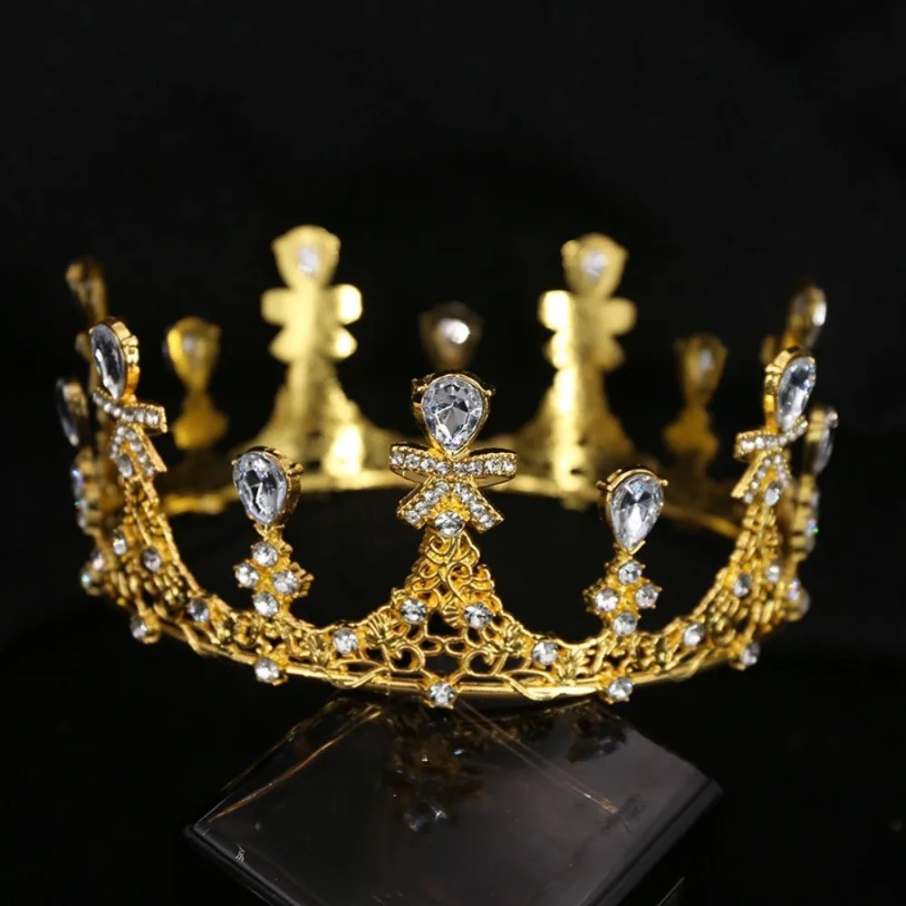 

Headband Shiny Baroque Crown Rhinestone Metal Queen Crown Luxury Hair Ornaments Princess Tiara Wedding