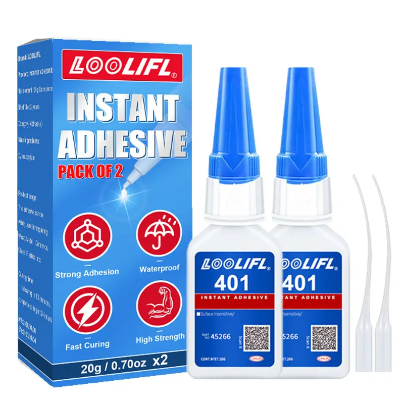 

20 g (2-piece set) super glue, curing time 2-5 seconds For precision repair, modeling of wood, plastics, modeling, crafts