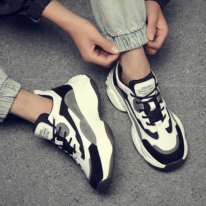 

Couples All-match Casual Shoes Men Color Matching Flat Platform Sneakers Women Chunky Sneakers Men Plus Size 35-44fashion2022