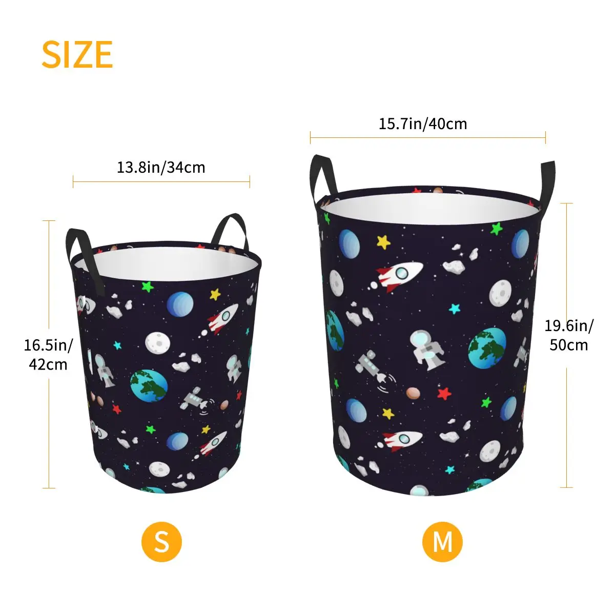 Custom Space Universe Astronaut Laundry Basket Collapsible Large Clothes Storage Bin Galaxy Rocket Planet Baby Hamper