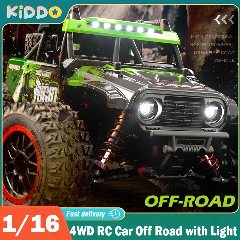 

4WD 1/16 RC Car with Led Lights 2.4G Radio Remote Control Cars Buggy Off-Road Four-wheel Trucks Vehicle Boys Toys for Children