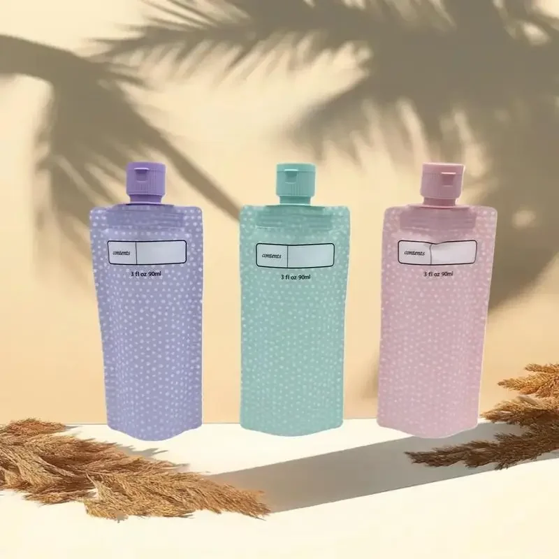 3/6PCS 90ml Travel Empty Lotion Dispensing Bags Reusable Liquid LeakProofบีบกระเป๋าแชมพูเครื่องสําอางค์ขวด