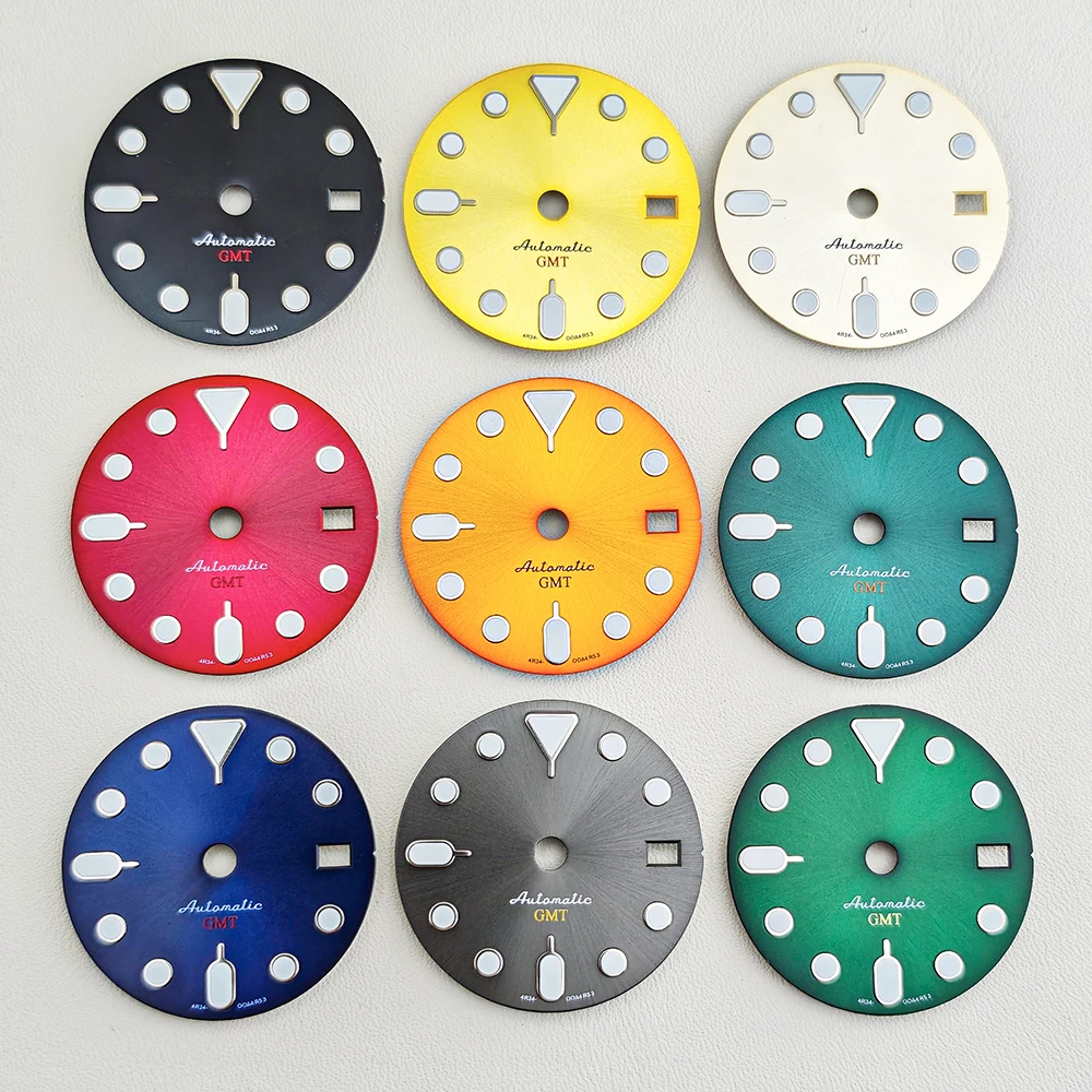 

NH35 28.5mm SKX007 Dial Custom logo dial Fit for NH35/NH36 Movement Green Luminous Sunray Dial watch parts 3 o'clock date