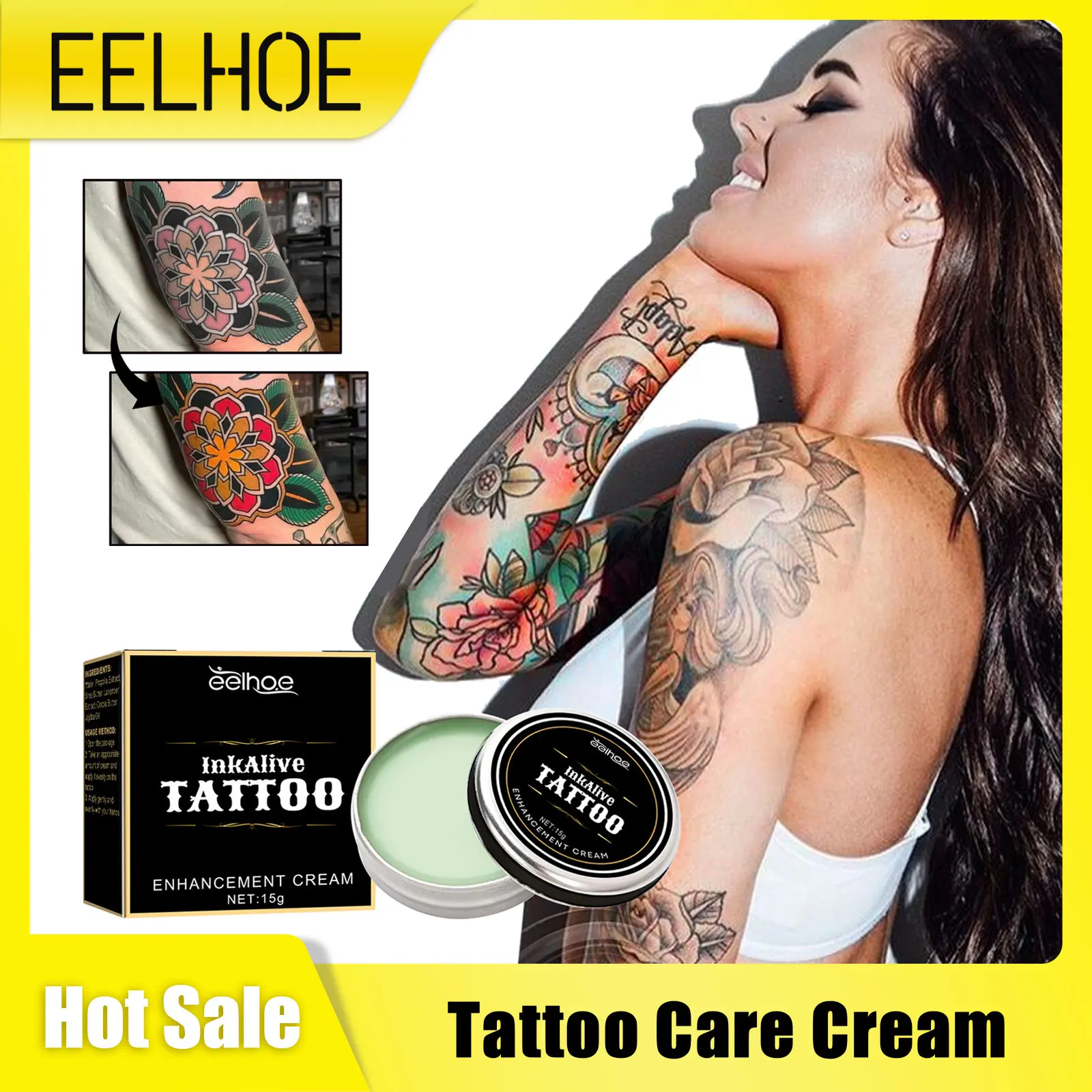 

Tattoo Aftercare Cream Healing Soothing Brighten Moisturizing Lotion Inked Recovery Repair Tattoo Enhance Balm Beauty Skin Care