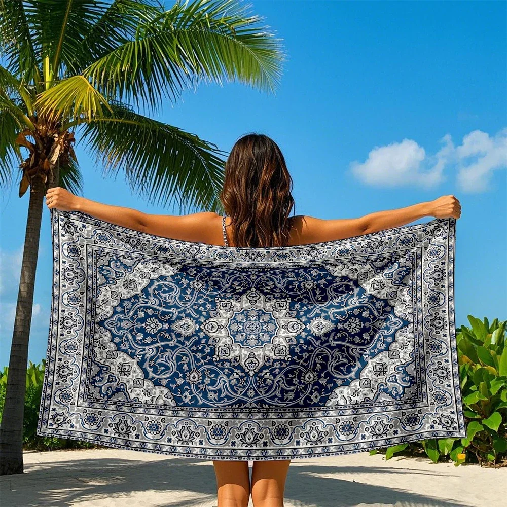 Classic Persian Floral Quick Drying Bath Towel Microfiber beach towel light weight swimming camping yoga beach out