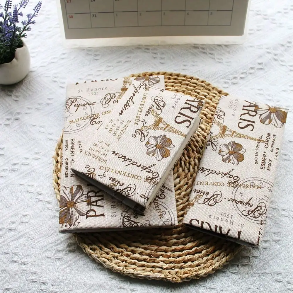 Fromthenon 1PC A5 A6 Weeks Paris Eiffel Tower Cloth Book Cover Planner Case Cover Protective Shell Office Stationery Supplies