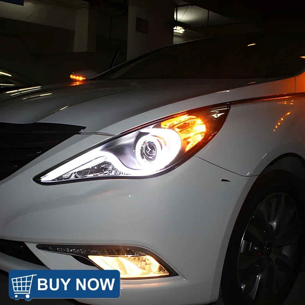 

Автоматическая фара для Hyundai Sonata 2011-2015, светодиодные передние лампы автомобиля в сборе, обновление, высокое качество, аксессуары для бифокального проектора, объектив