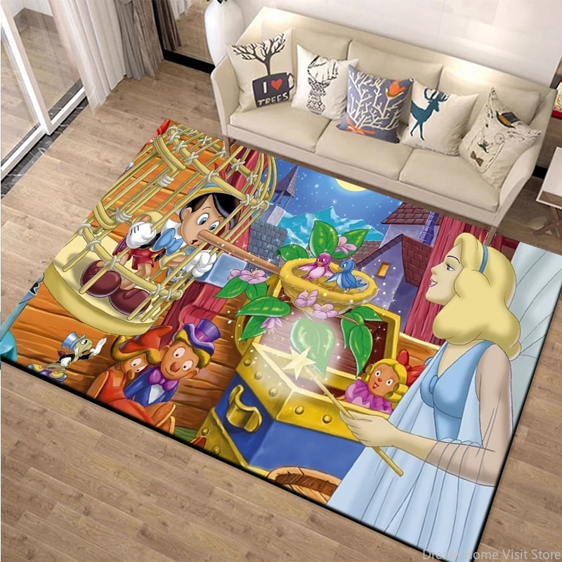 17 Sizes MINISO Disney Cartoon 3D Pinocchio Area Rug Carpets For Home Living Room Children's Bedroom Sofa Doormat Kitchen Mat s