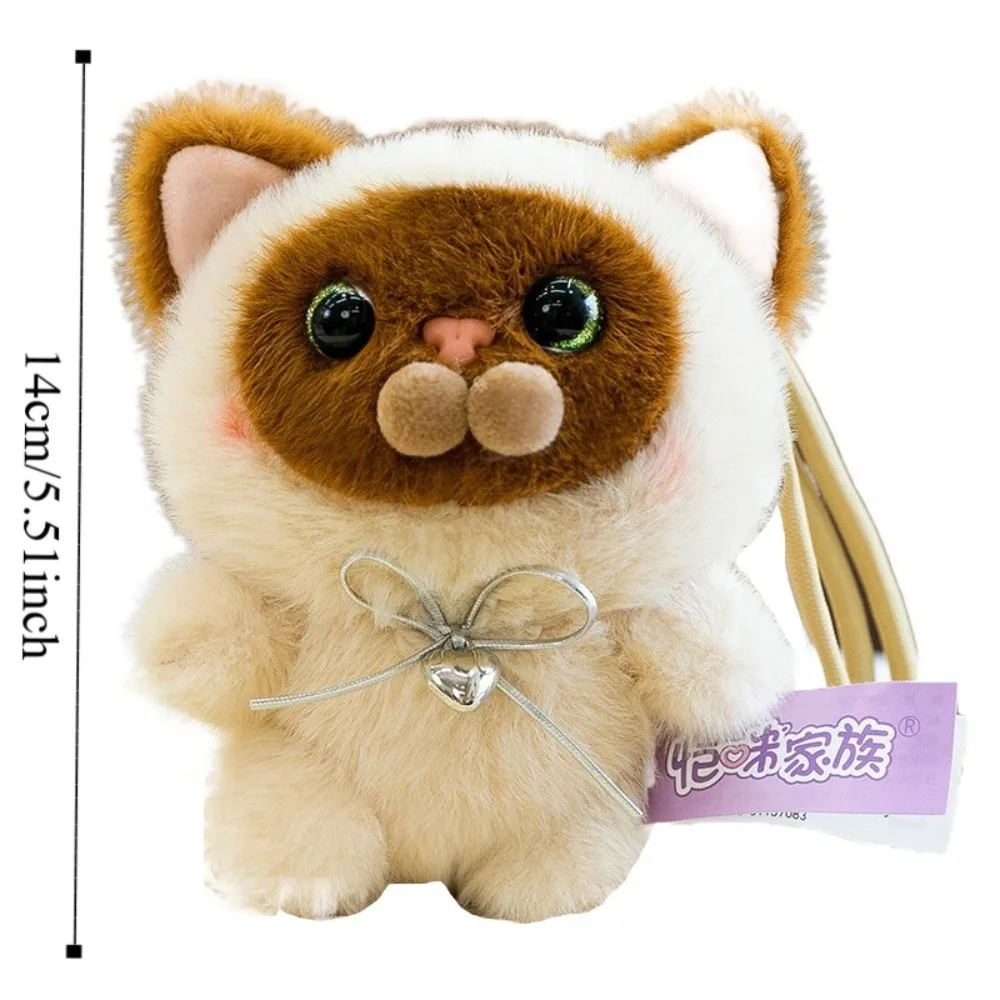 Doll Keyring Furry Kitten Doll Keychain Fluffy Animal Cat Doll Pendant Cartoon Soft Cat Plush Toy Keychain Home Decor