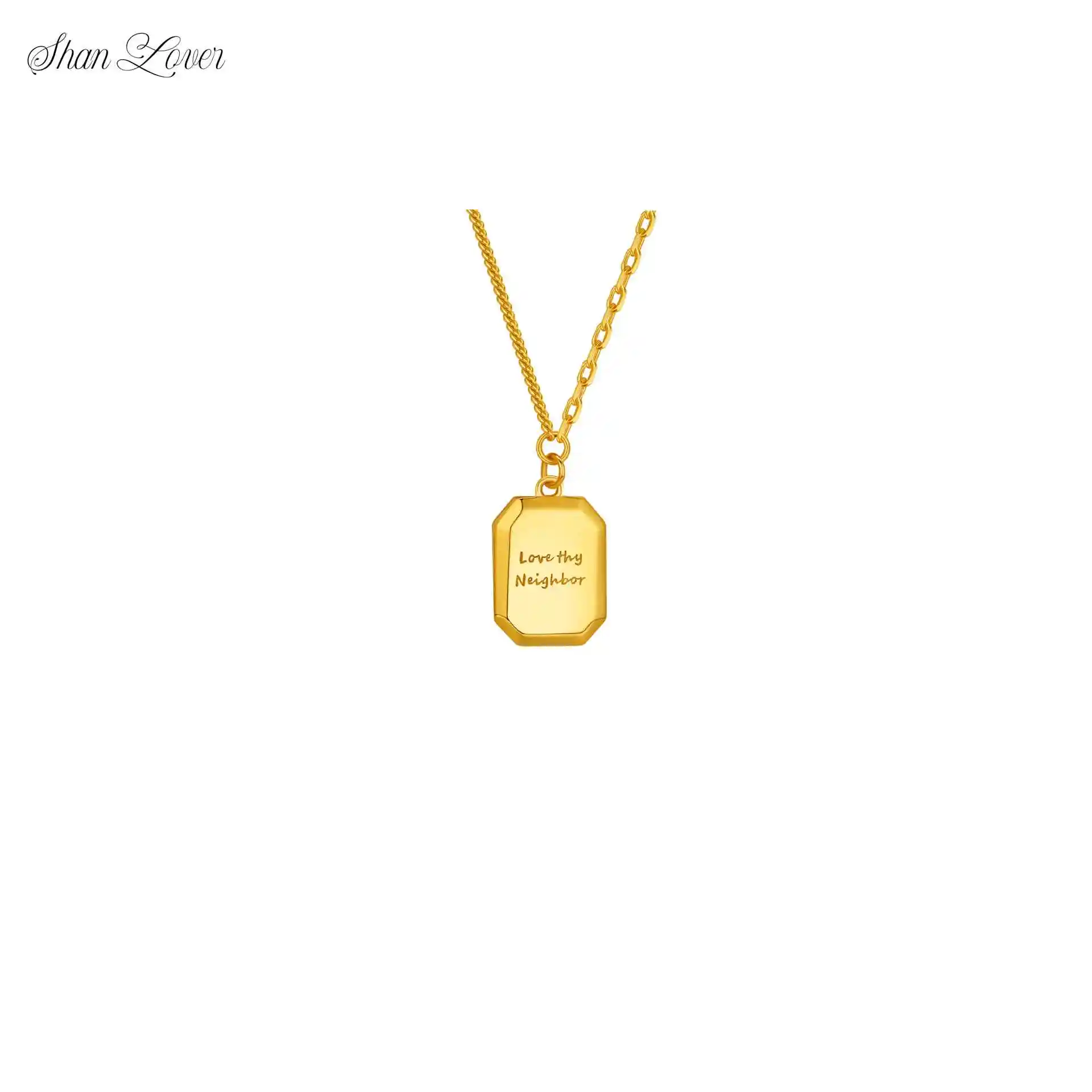

ShanLover Brand 925 Sterling Silver Pendant Necklaces For Woman Man Girl Silver drop Pendant Unisex 18k Gold Plating Jewelry