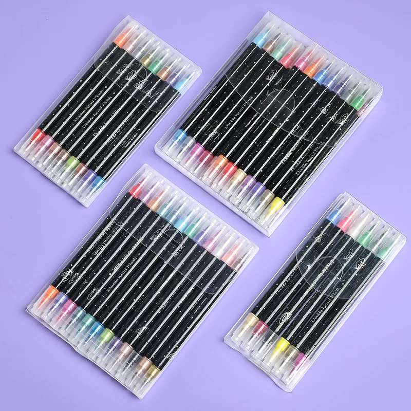 أقلام طلاء أكريليك لامعة برأسين 48/6 ألوان سباركلي ولامعة لطلاء الصخور والحجر والسيراميك والزجاج والخشب والنسيج #3