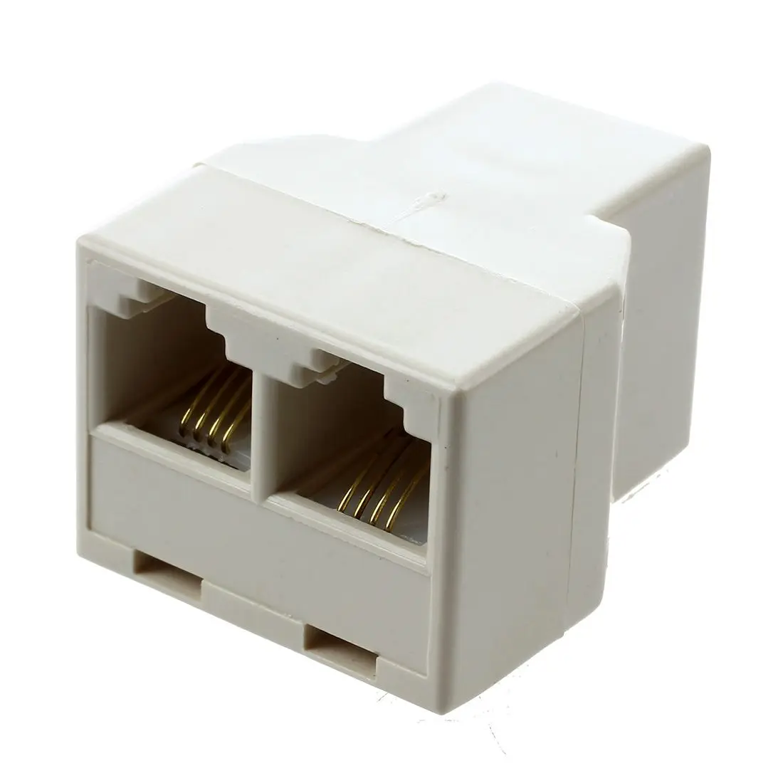 RJ11 4 Pins Female 1 to 2 Telephone Splitter Connector Adapter