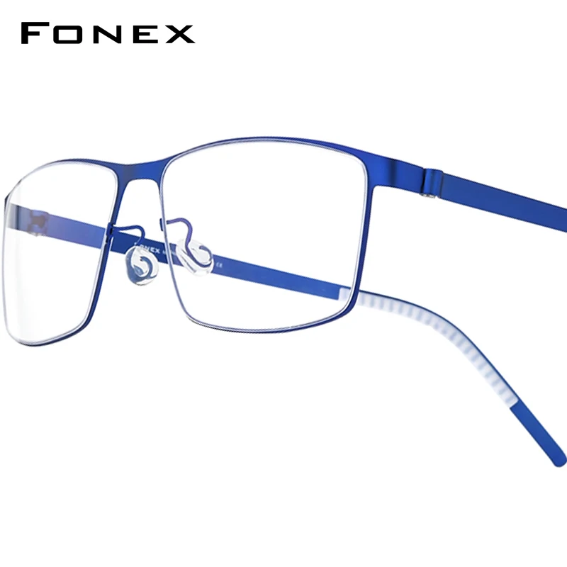 

FONEX Alloy Glasses Frame Men Brand Design Square Eyeglasses Frames Korea Screwless Japanese Ultralight-Weight Eyewear 997