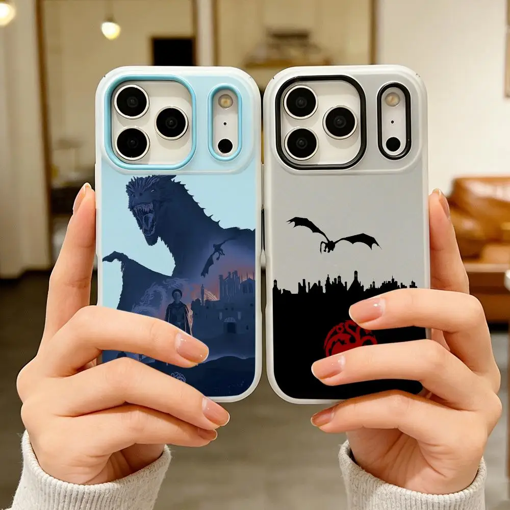 

Drama G-Game o-of T-Thrones Phone Case Colorful 2‑in‑1 Jelly Matte Clear Full Protection Case For iPhone 11‑17 Series