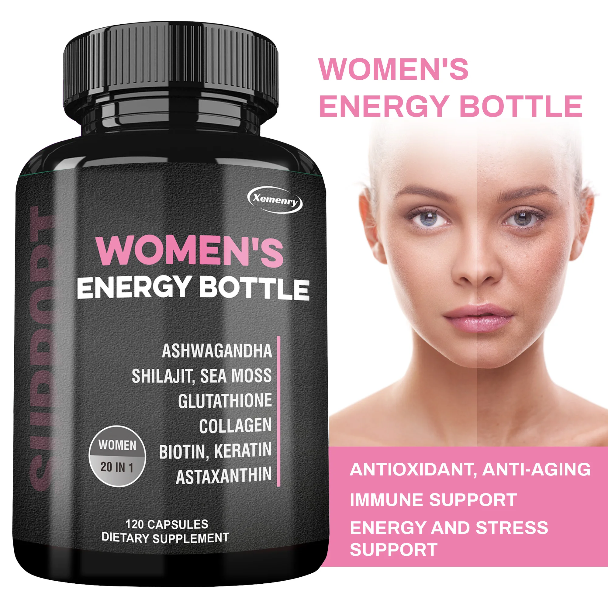 

Women's Energy Supplement - Improve Mood and Immunity, Increase Cell Energy, Reduce Stress and Anxiety, Support Sleep Quality