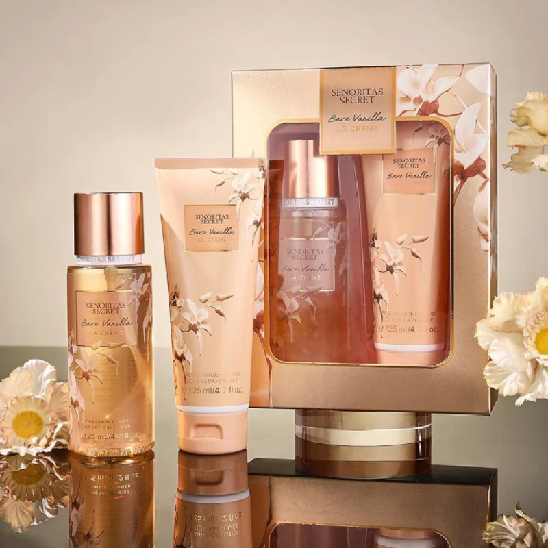 ﻿ Ensemble de parfum et de Lotion pour le corps de 250ML, parfum de vanille fruité Floral de luxe pour femmes, exfoliant hydratant, Spray corporel frais et doux