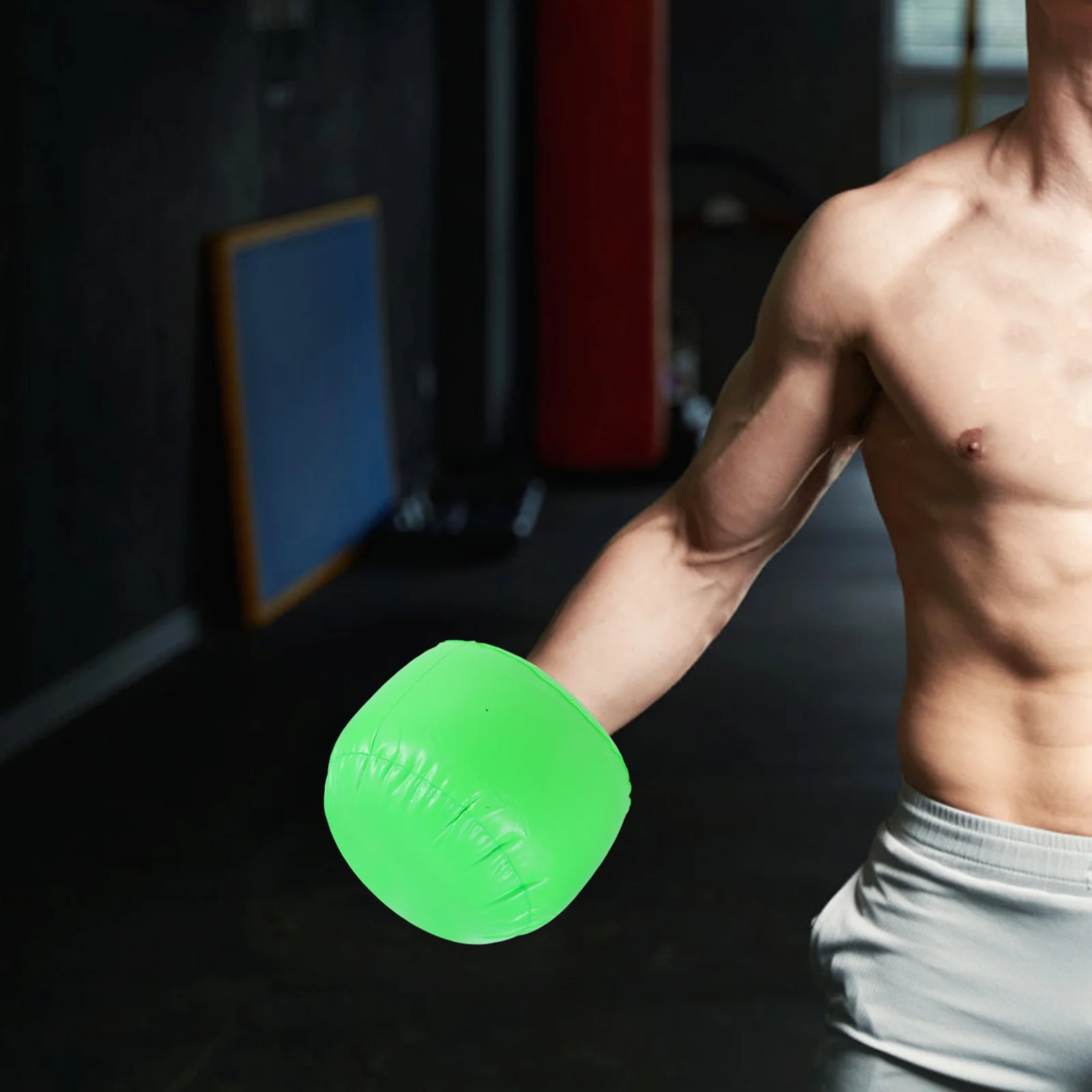 1 paio di boxe gonfiabile per adulti durevole in PVC regolabile fermezza allenamento fitness guanti da punzonatura gonfiabili dai colori vivaci