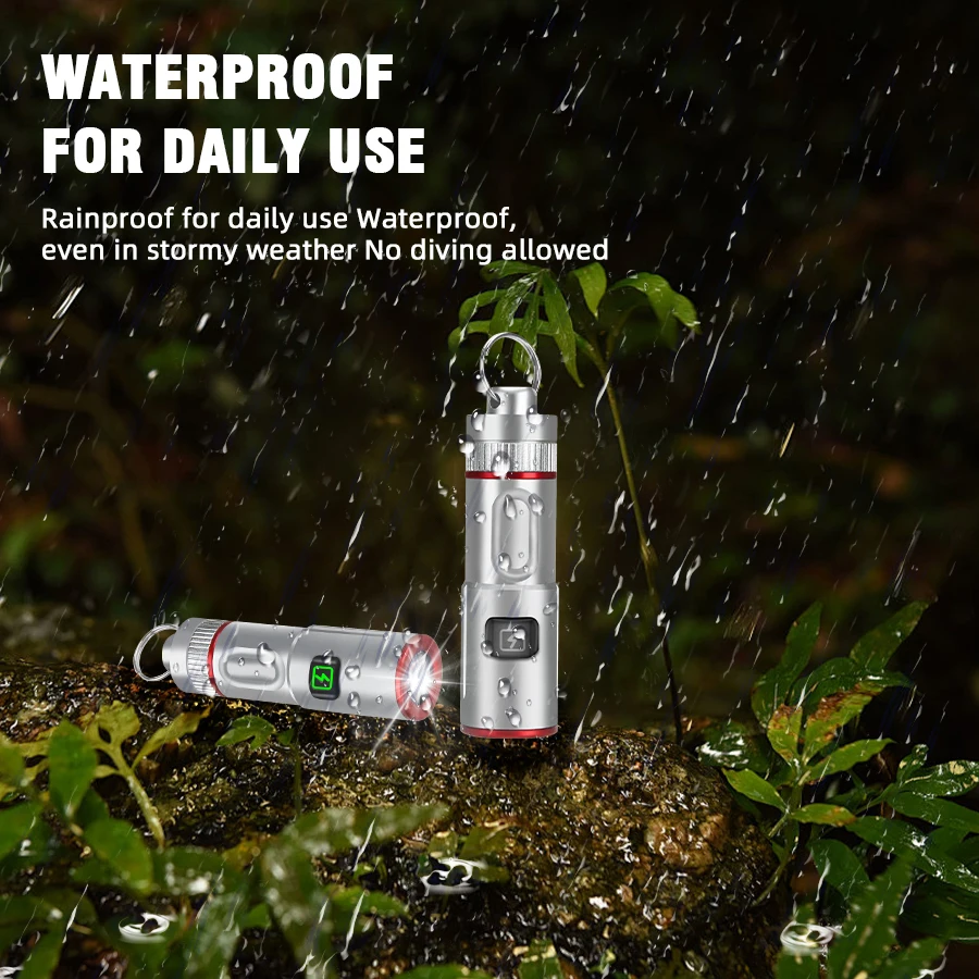 1000LM Mini Strong Light Flashlight Portable Necklace Pendant LED Torch Built-in Battery USB Rechargeable Emergency Lantern