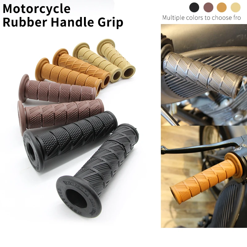 7/8 "lidar com barra de borracha retro motocicleta bicicleta vintage guiador garrafa coque aperto mão para honda gn125 cg125 cb400 café cliente