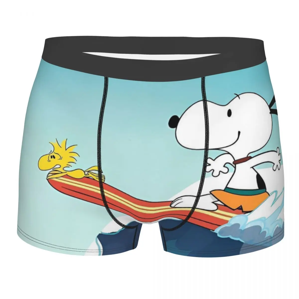 

Novelty Boxer Cartoon Snoopy Shorts Panties Man Long Underwear Mid Waist Underpants for Homme
