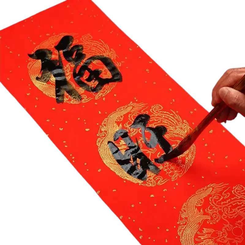 New Year China Red Rice Paper Rolling Half Ripe Red Xuan Paper Chinese Spring Festival Couplets Xuan Papier Decoupage Paper