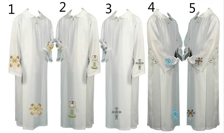 

Clergy Robes Catholic Church Utensils Priest Robe White Church Gown Costume Christian Religious Etiquette Supplies