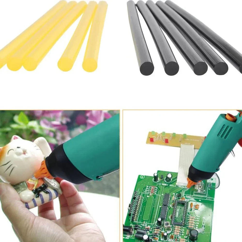 10-30Pcs Lem Tembak Panas Hitam Daya Rekat Tinggi 7mm untuk Perbaikan Kerusakan Mobil, Alat Perbaikan DIY, Lem Tembak Panas untuk Perbaikan Penyok Tanpa Cat