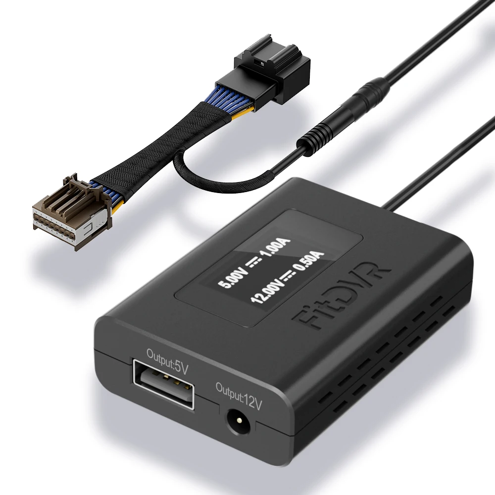 

FitDVR Dash Cam Power Adapter (16-Pin) for Alfa Romeo Giulia Stelvio 2017-2023, Connect to Overhead Console, LED Display, D3-048