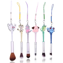 6Pcs/Set Anime Pokémon Makeup Brush Kawaii Pokemon Portable Soft Concealer Brush Beauty Foundation for Women Jewelry Toy Gift