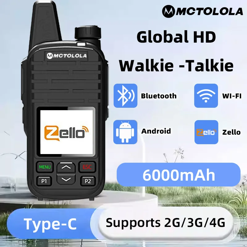 MOTOLOLA Zello 4G POC Wireless Remote Control Walkie Talkie  Android Bluetooth Global PTT WiFi Global  coverage 5000km