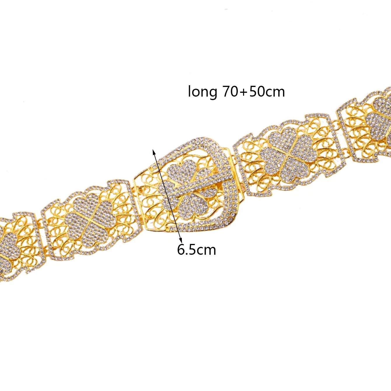 Cadena de cintura de cristal chapada en oro de lujo para mujer, cinturón de vestido nupcial de Oriente Medio, accesorios étnicos para mujer, cadenas de cinturón marroquí