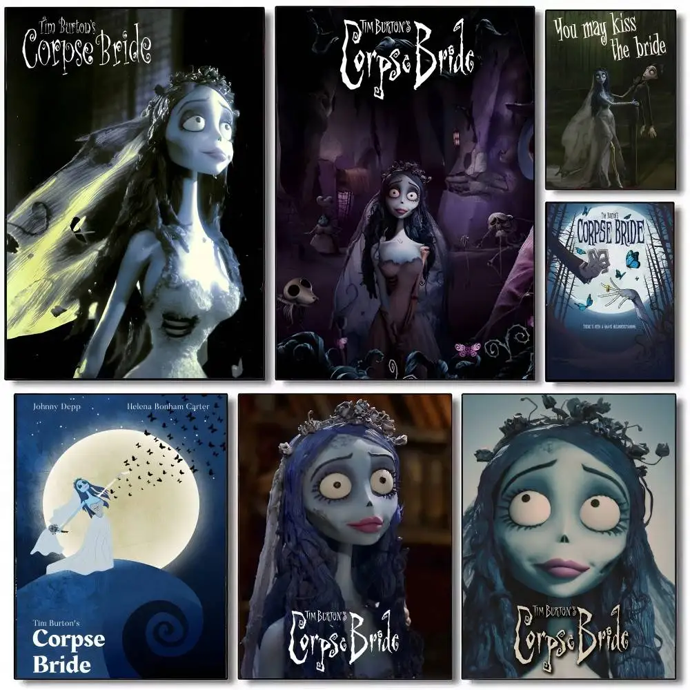Film Tim Burton Pengantin Mayat DIY Sticky Poster Vintage Room Bar Cafe Decor Home Decor