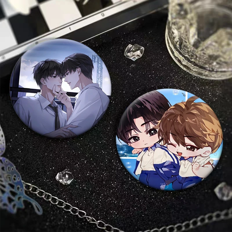 Jiang Tian Sheng Wang Cartoon Badge Anime The Only One Brooches Mou Mou Round Enamel Pins for Backpack Accessorys Jewelry Gifts