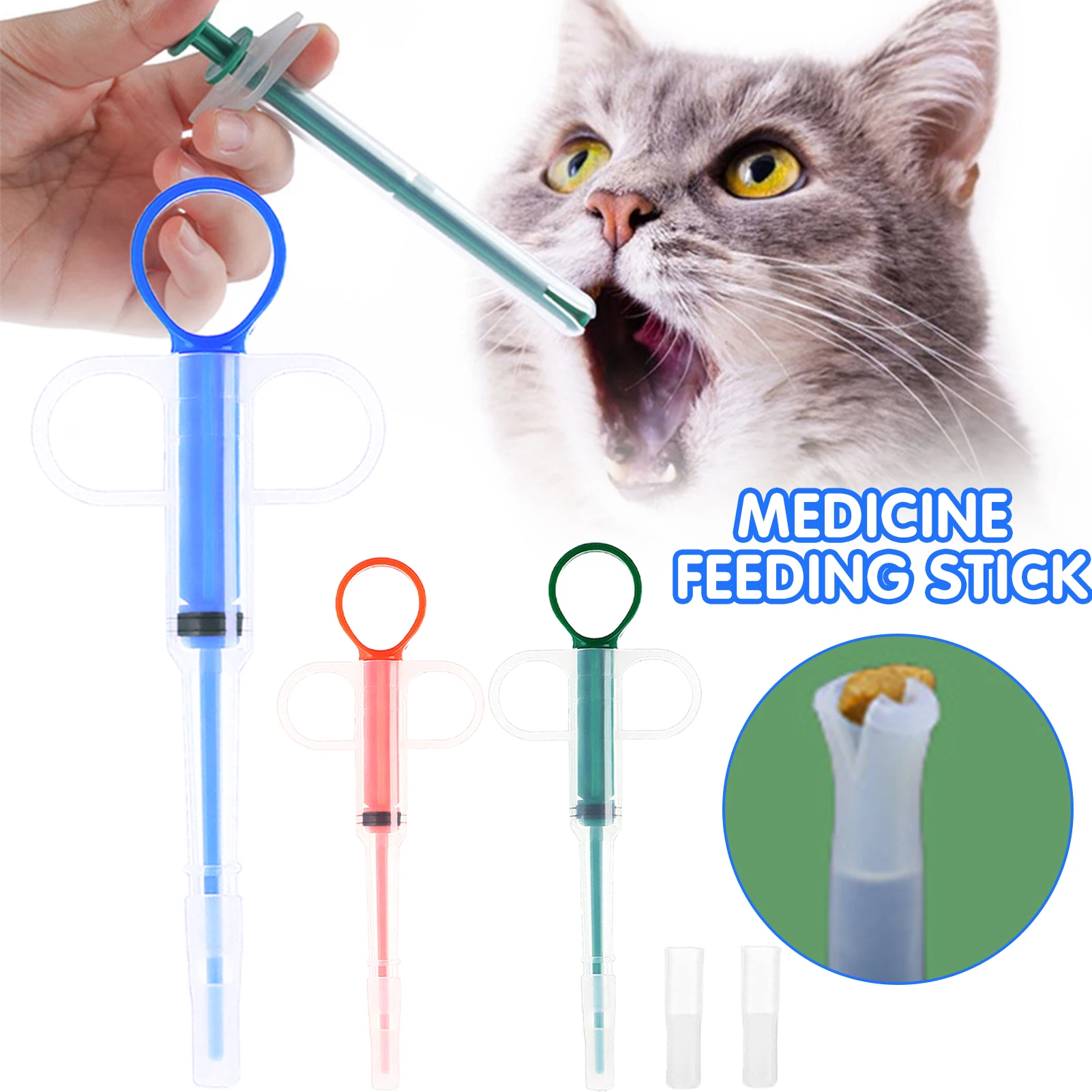 Pet Medicine Feeder Syringe Cat Pill Shooter Pill Dispenser Dog Tablet Syringe Soft Tip Pill Gun Pill Pusher Pet Medicine Feeder