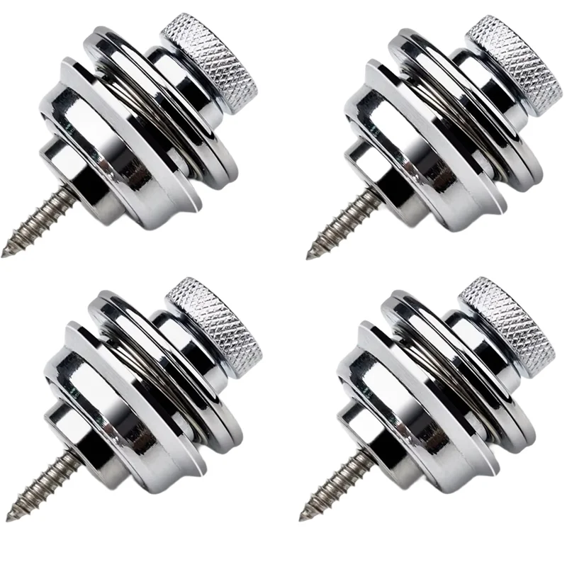 

Flat Head Non-Slip 4Pcs Electric Guitar Straplock Zinc Alloy Bass Safety Straplocks Replacement Instrument Accessories