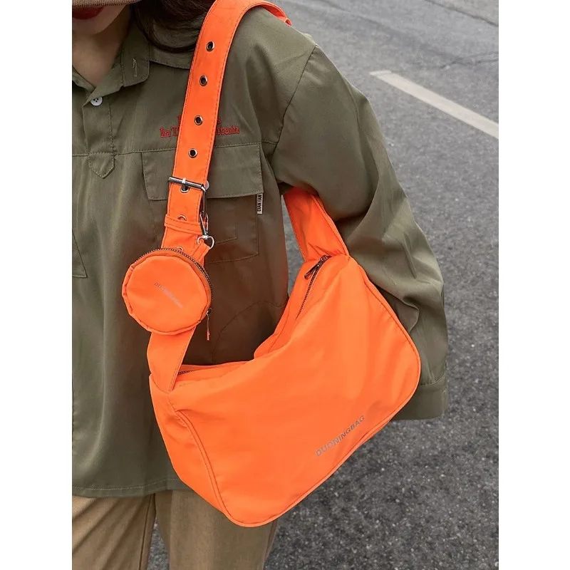

Foufurieux Casual Nylon Hobos Crossbody Bag Women Solid Color Shoulder Bags Female Handbags Lady Travel Shopper Bags Mini Purses