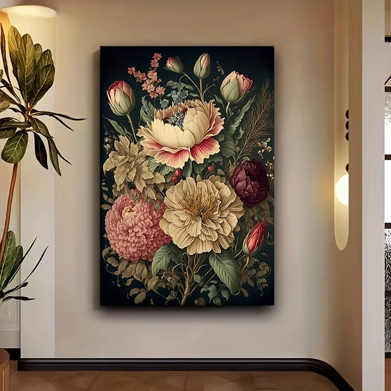 1pc Wooden Framed Canvas Poster Abstract Wall Art Gift Can Be Hung Directly, For Office, Bedroom, Kitchen, Living