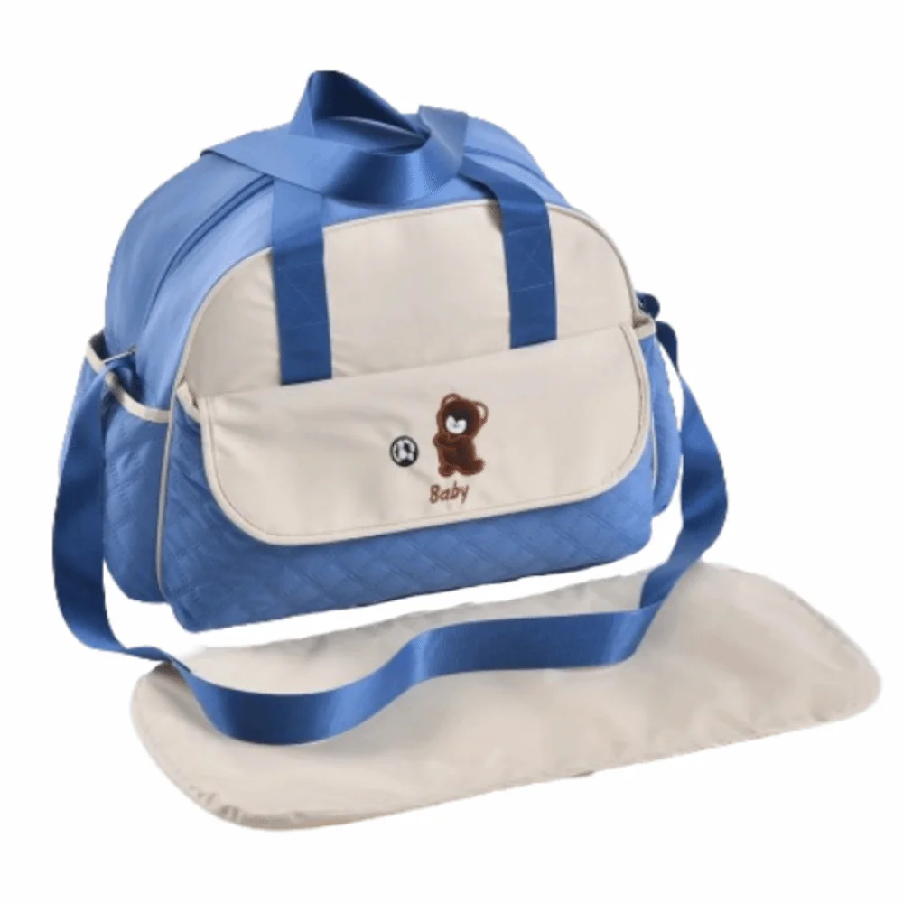 

Creative Cartoon Mommy Bag Bear Pattern Lightweight Mommy Crossbody Bag Wear-resistant Practical Portable Diaper Bag Daily Use