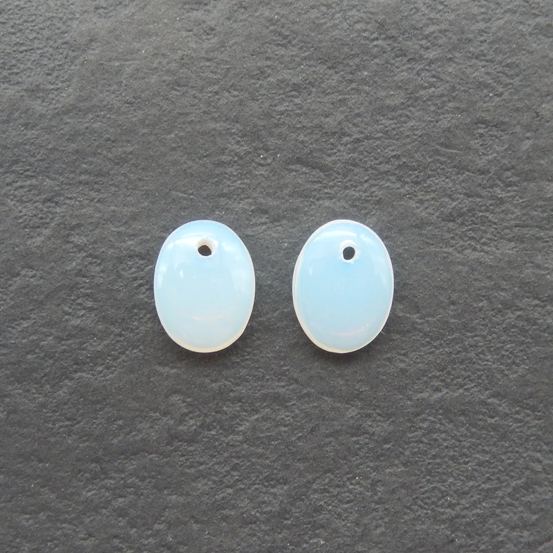 2PCS Natural Blue Opalite Oval Gemstone Luminous Sky-Blue Components for DIY Handmade Jewelry And Artisanal Crafts 10x8x3mm-0.8g