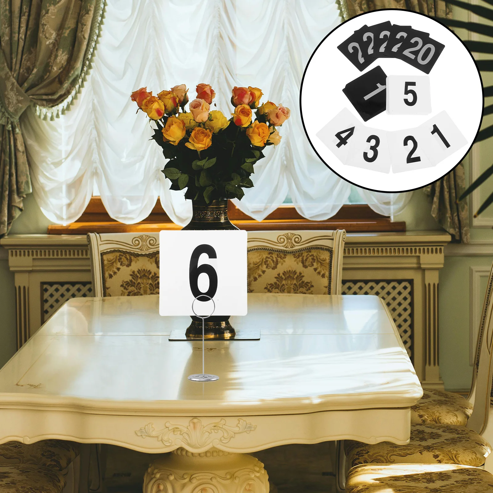

50Pcs Durable Plastic Table Numbers Stylish Sign for Wedding Reception Party Dining Room Management Numbers for Party Tables