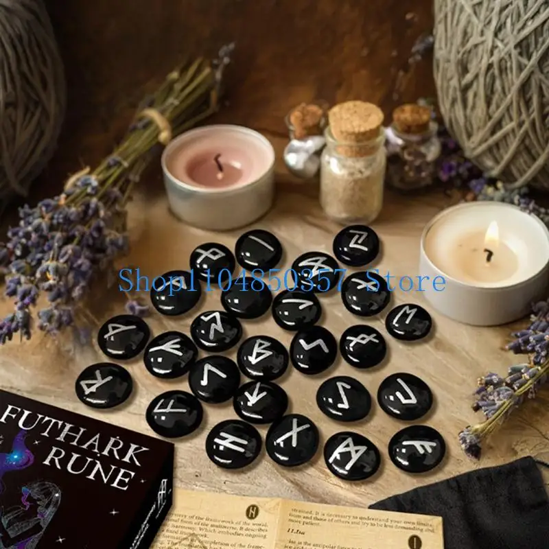 

5ASD Black Obsidians Runses Stones Set Tool Diving Tool с гравированными мистическими сигилами для медитаций заживления энергии