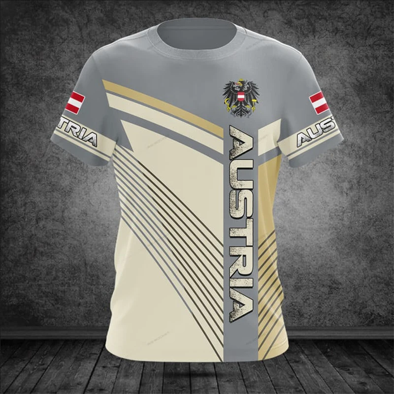 Summer Personalized Austria Flag Graphic T-shirts Fast Dry Jersey O-neck Short Sleeve Tops 3D Printed Unisex Casual Sportswear