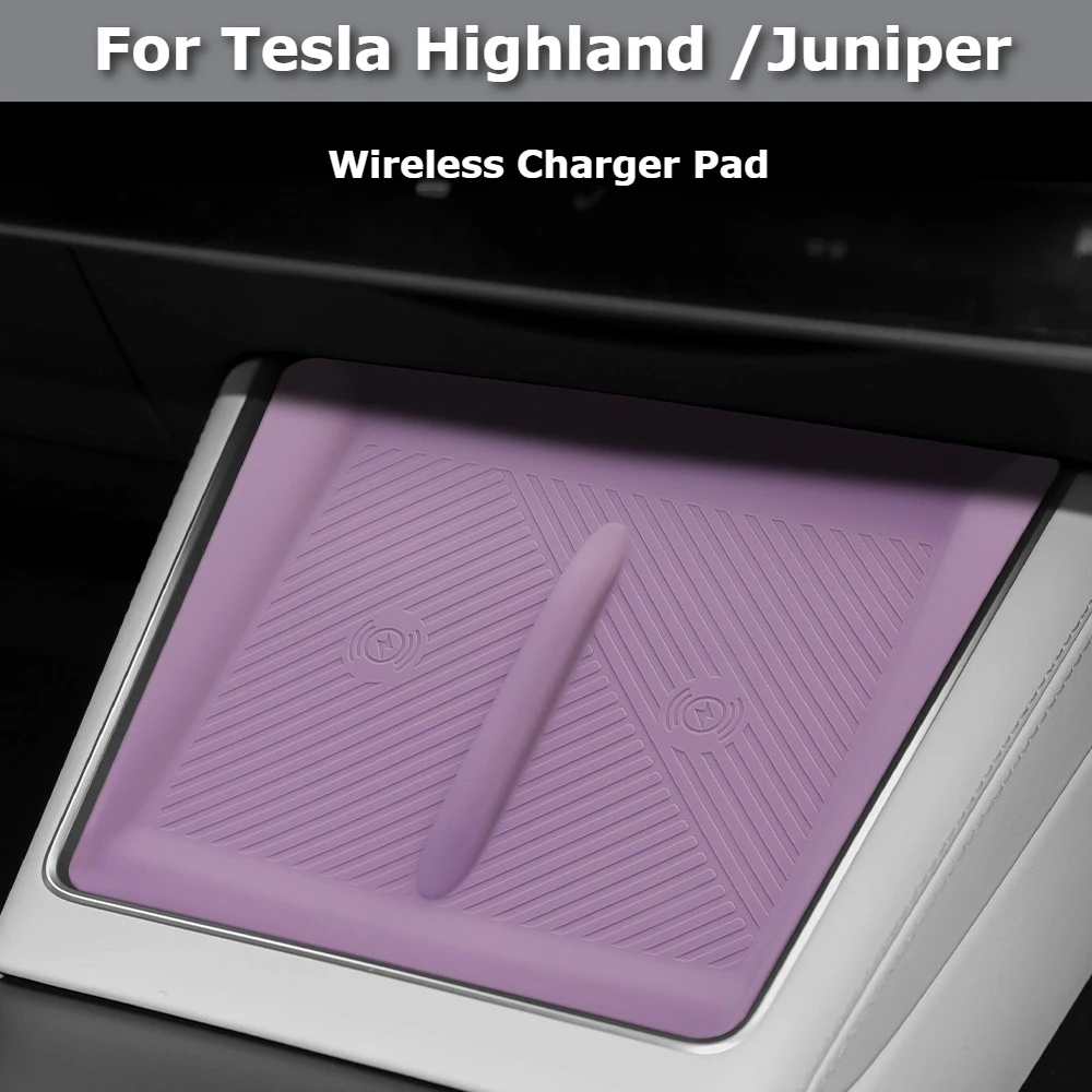 

For Tesla Model 3 Highland Model Y Juniper Silicone Wireless Charger Pad Center Console Cup Holder Limiter Interior Protector