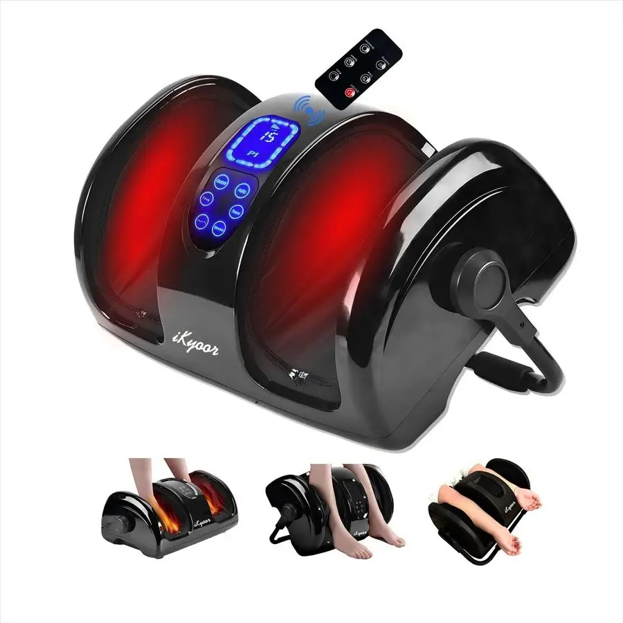 

Foot Massager with Heat Deep Kneading Foot and Calf Leg Massager Machine for Relaxation, Muscle Pain Relief Massage Black