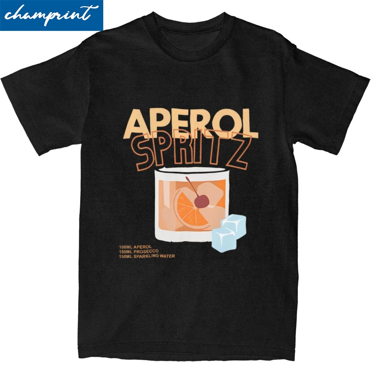 Funny Aperols Spritz Drinking Alcohol T Shirt Men Round Neck Short Sleeve Clothes Cotton Summer Tops