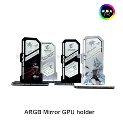 DIY Mirror VGA Holder ARGB Gamer Cabinet 5090 5080 Vertical GPU Bracket Support Jack AURA Sync PC Accessories 3090 4070 4090