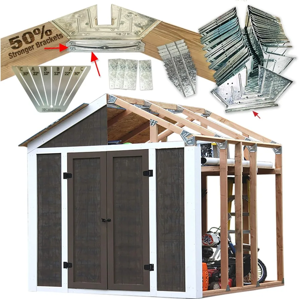 

Structurally Stronger Truss Design Widths Any Length Storage Garage Playhouse Easy Framing Kit Basic Barn Roof Wood NOT Included