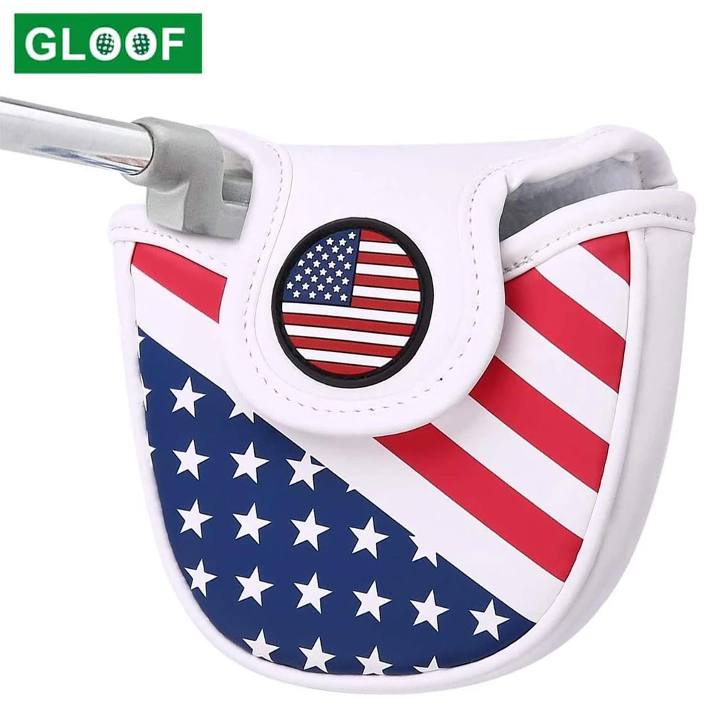 USA Mallet Putter Cover Headcover Magnetic Golf Head Covers Headcovers Club Protective Equipment Fit All Putters Durable 