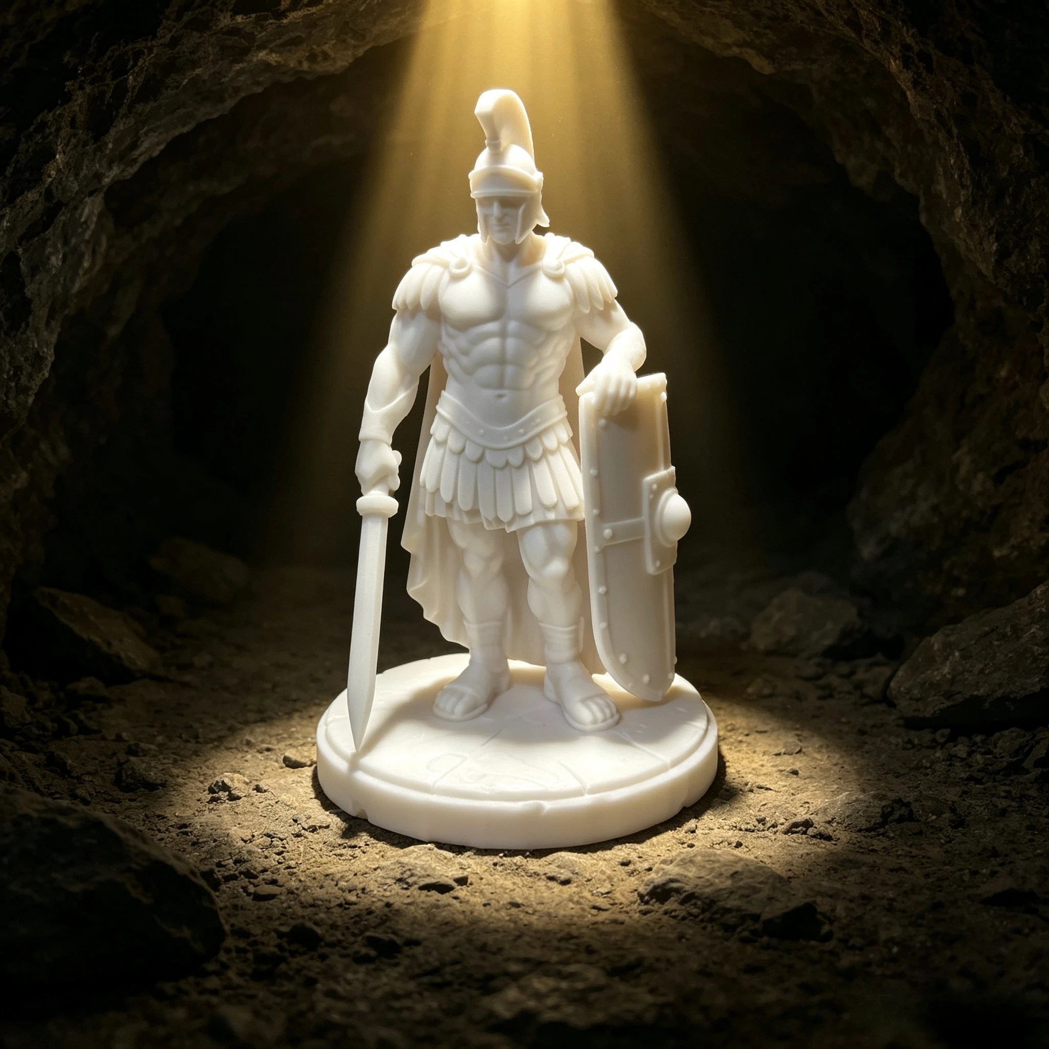 Gladiator Warrior Statue Ancient Rome Soldier Figurine 3D Printed Sculpture Desktop Decor Collectible Ornament for Home Office