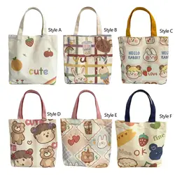 Canvas Bag Fashionable Sturdy Multipurpose Lightweight Reusable Cute Washable Top Handle Shoulder Bag Grocery Bag Shopping Bag